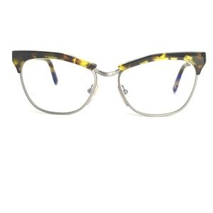 Prada Journal VPR 14S UBN-101 Eyeglasses Tortoise Silver Cat Eye 53-16-140 Italy